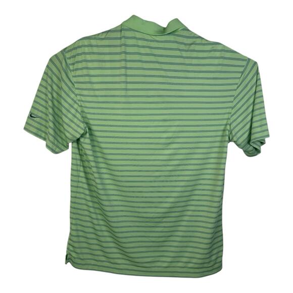 Nike Golf Dri Fit Mens Green Striped Short Sleeve Polo Shirt Size Large - Picture 5 of 14
